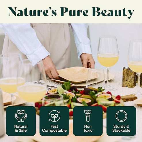 Palm Leaf Dinner Sets – Disposable Eco-Friendly Party Tableware