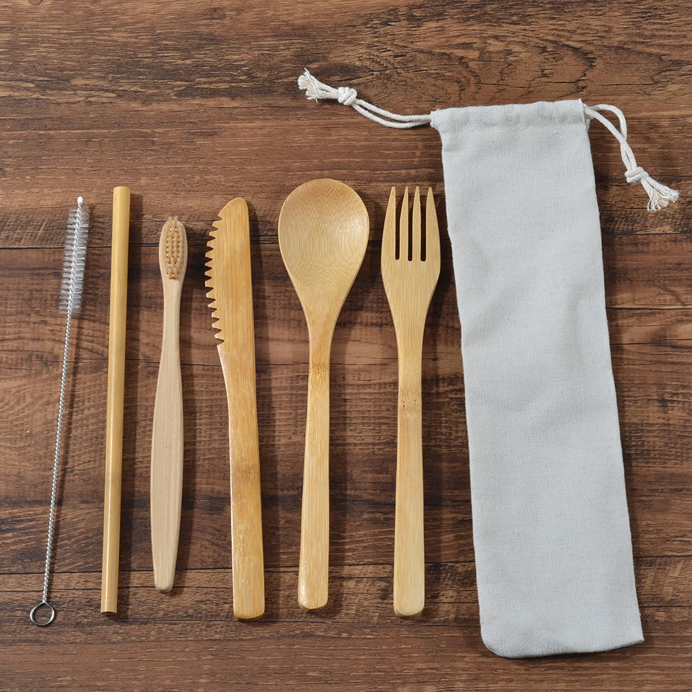 Bamboo Cutlery Set – Eco-Friendly, Reusable, & Travel-Ready Sustainable Utensils