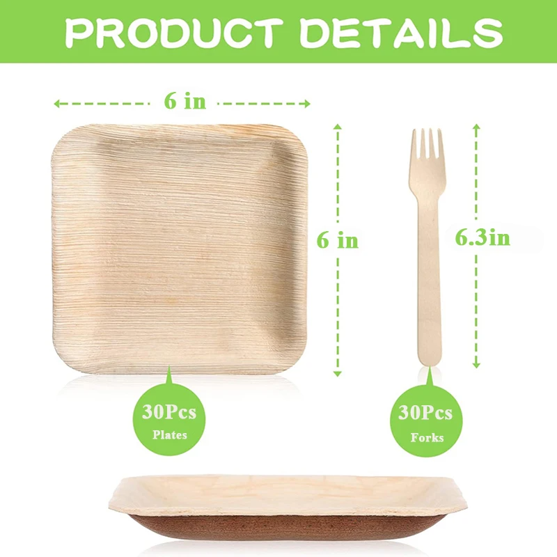 Palm Leaf Dinner Sets – Disposable Eco-Friendly Party Tableware