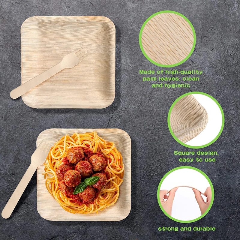 Palm Leaf Dinner Sets – Disposable Eco-Friendly Party Tableware