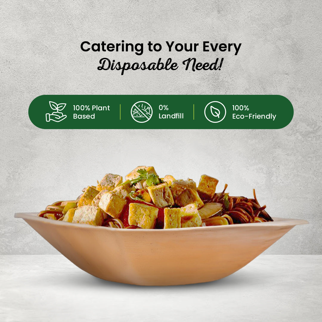 Disposable Palm Leaf Salad Bowls – Eco-Friendly Compostable Bowls