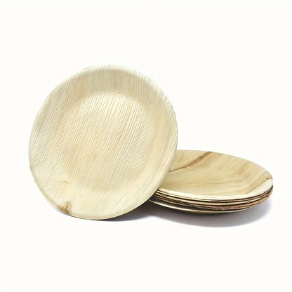 Disposable Round Palm Leaf Plates – Eco-Friendly Biodegradable Dinnerware