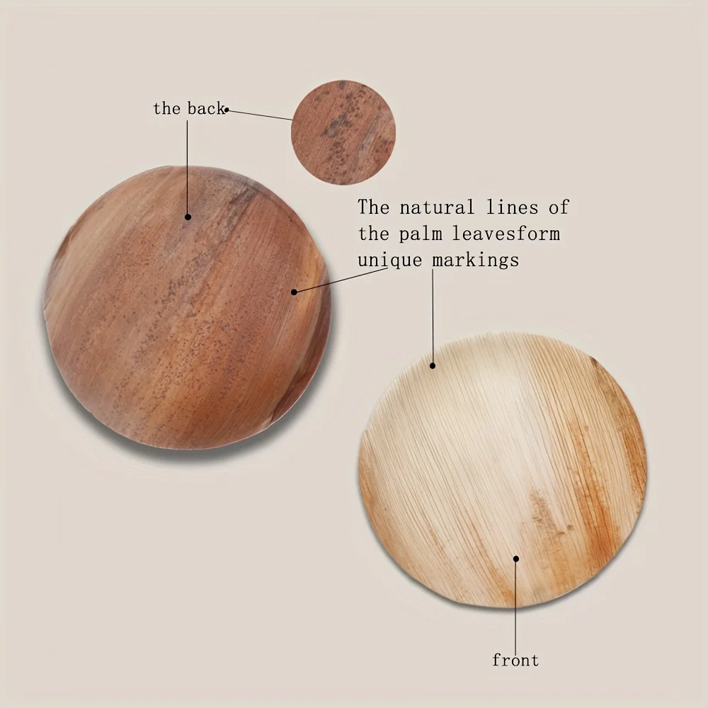 Disposable Round Palm Leaf Plates – Eco-Friendly Biodegradable Dinnerware