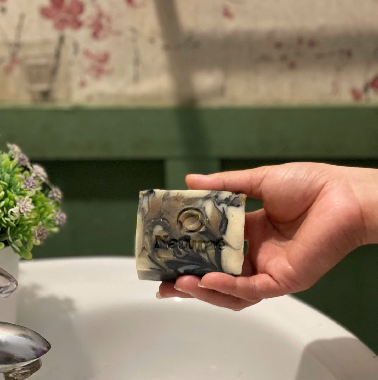 Calming Detox Charcoal Soap with Tea Tree & Lavender – Natural Acne Bar for Women