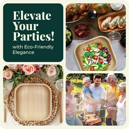 Square Palm Leaf Plates – Eco-Friendly Disposable Dinnerware