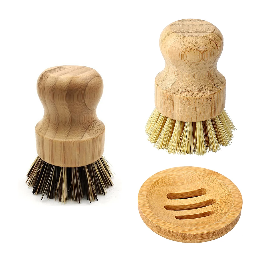 Bamboo Dish Brush – Eco-Friendly, Durable, Non-Scratch Scrubber for Dishes & Pans