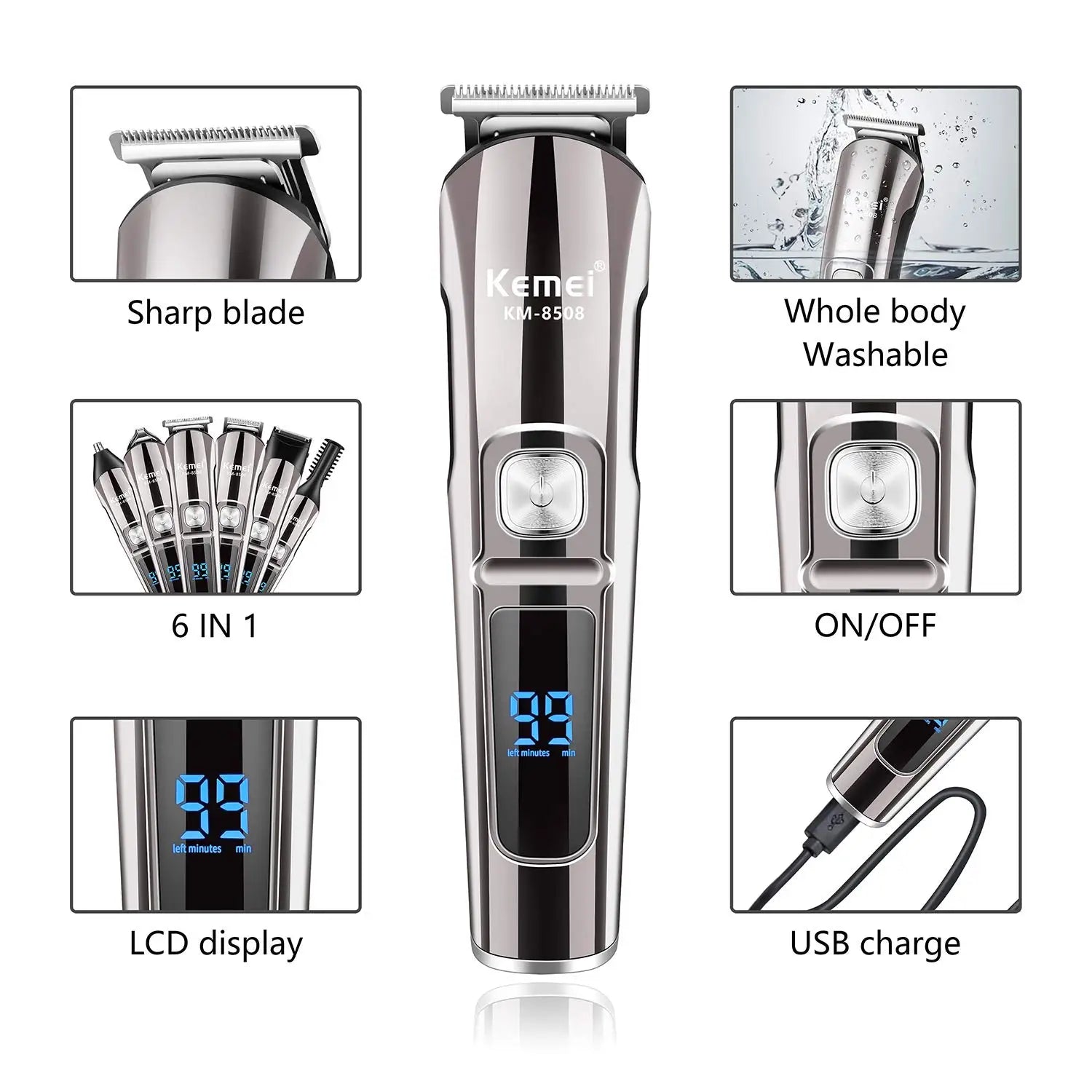 Original kemei all in one hair trimmer for men - GLOBAL GO