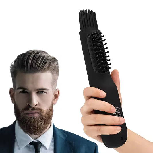 Cordless Electric Men Quick Beard Straightening Brush Heated