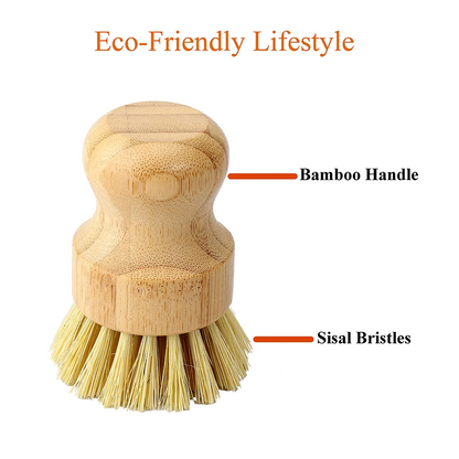 Bamboo Dish Brush – Eco-Friendly, Durable, Non-Scratch Scrubber for Dishes & Pans