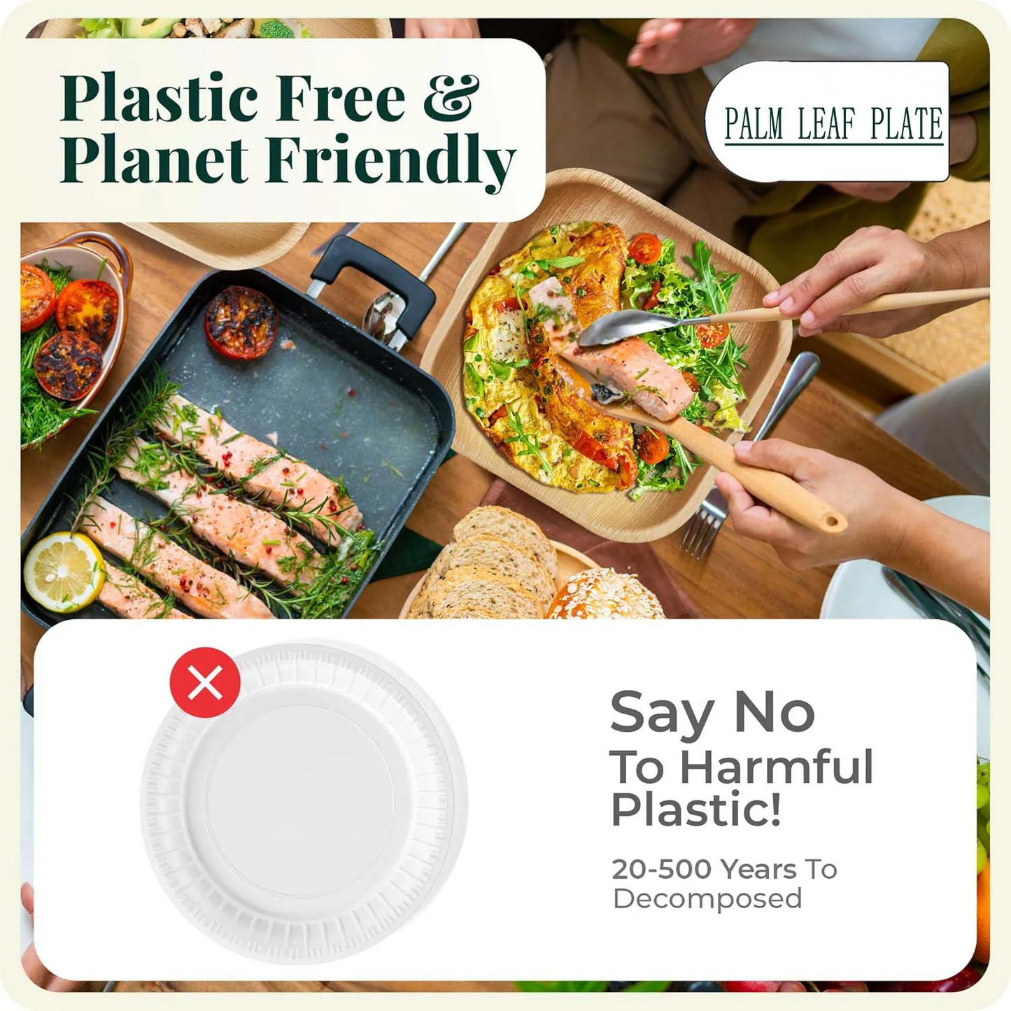 Square Palm Leaf Plates – Eco-Friendly Disposable Dinnerware