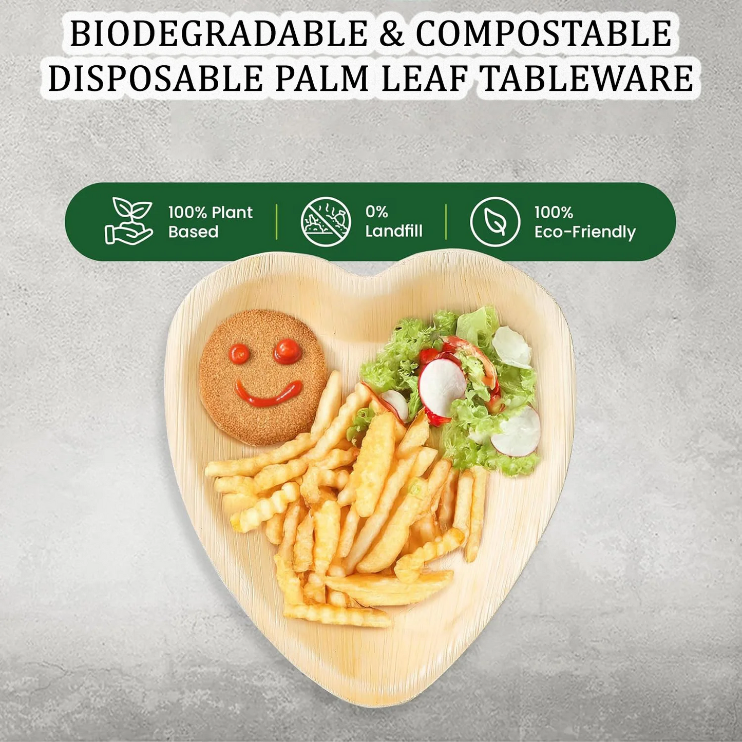 Heart-Shaped Palm Leaf Plates – Eco-Friendly Disposable Dinnerware