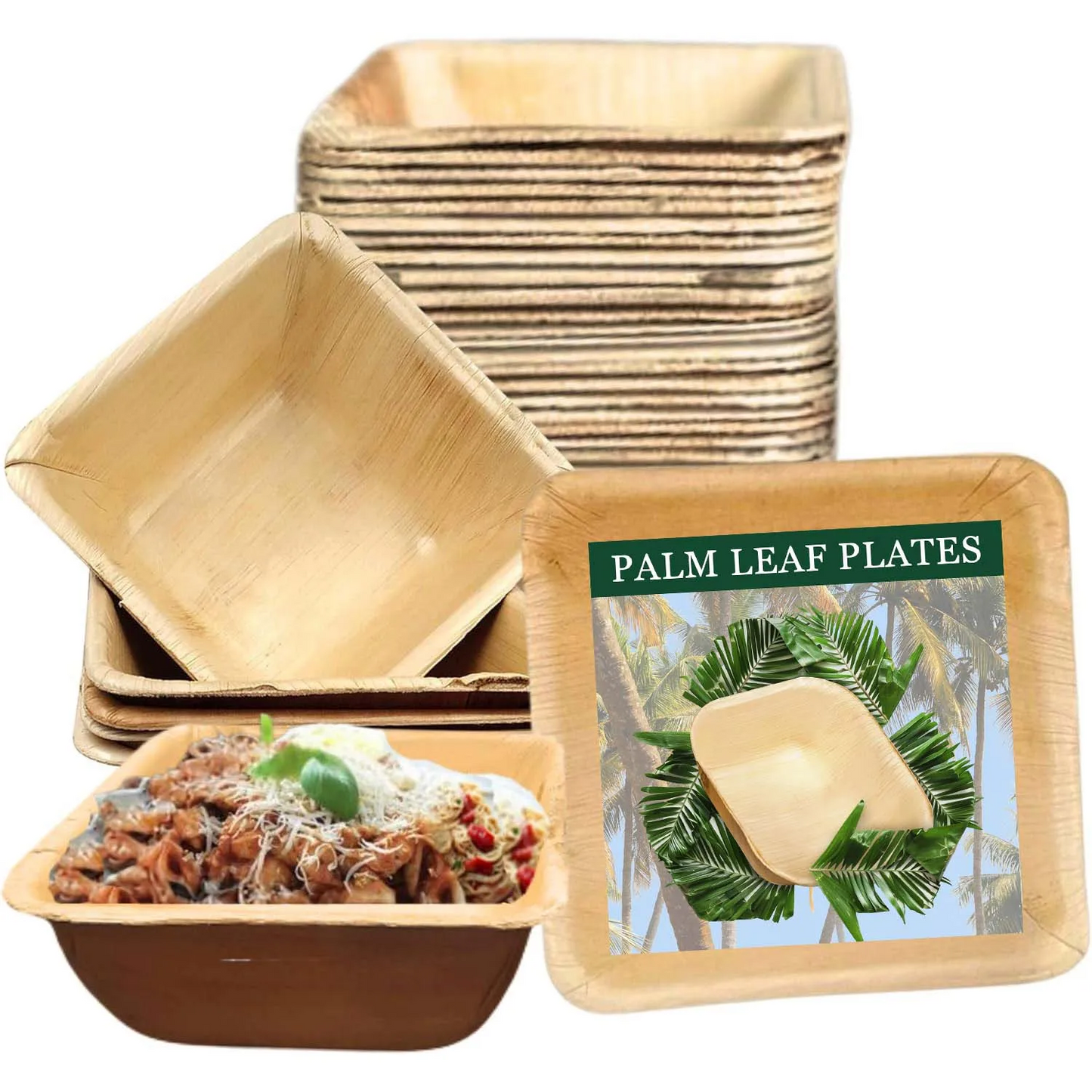 Disposable Palm Leaf Salad Bowls – Eco-Friendly Compostable Bowls