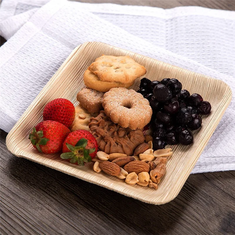 Square Palm Leaf Plates – Eco-Friendly Disposable Dinnerware