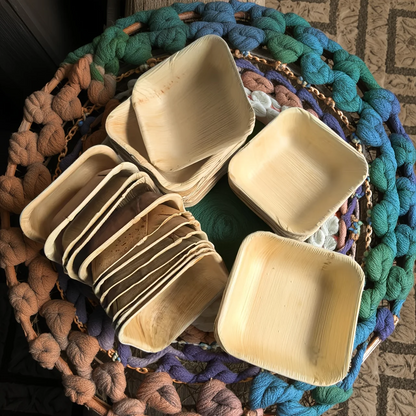 Disposable Palm Leaf Salad Bowls – Eco-Friendly Compostable Bowls