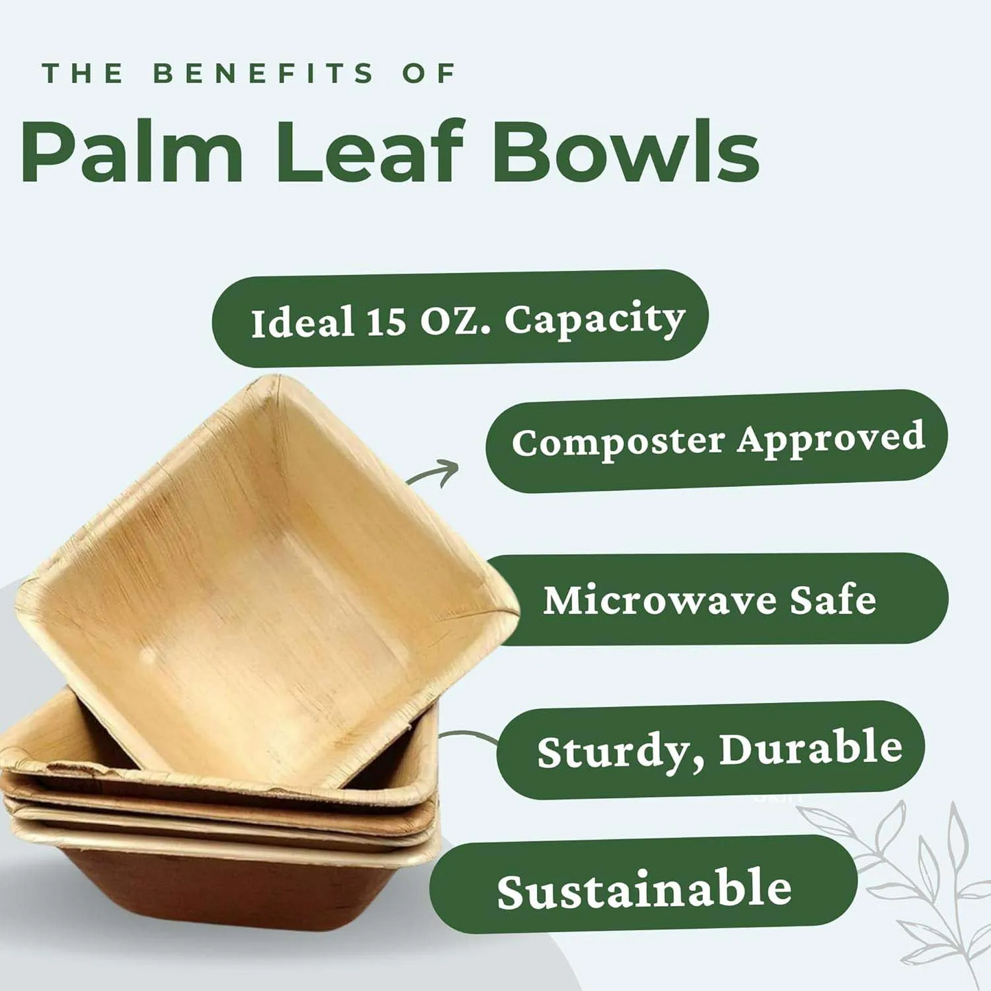 Disposable Palm Leaf Salad Bowls – Eco-Friendly Compostable Bowls