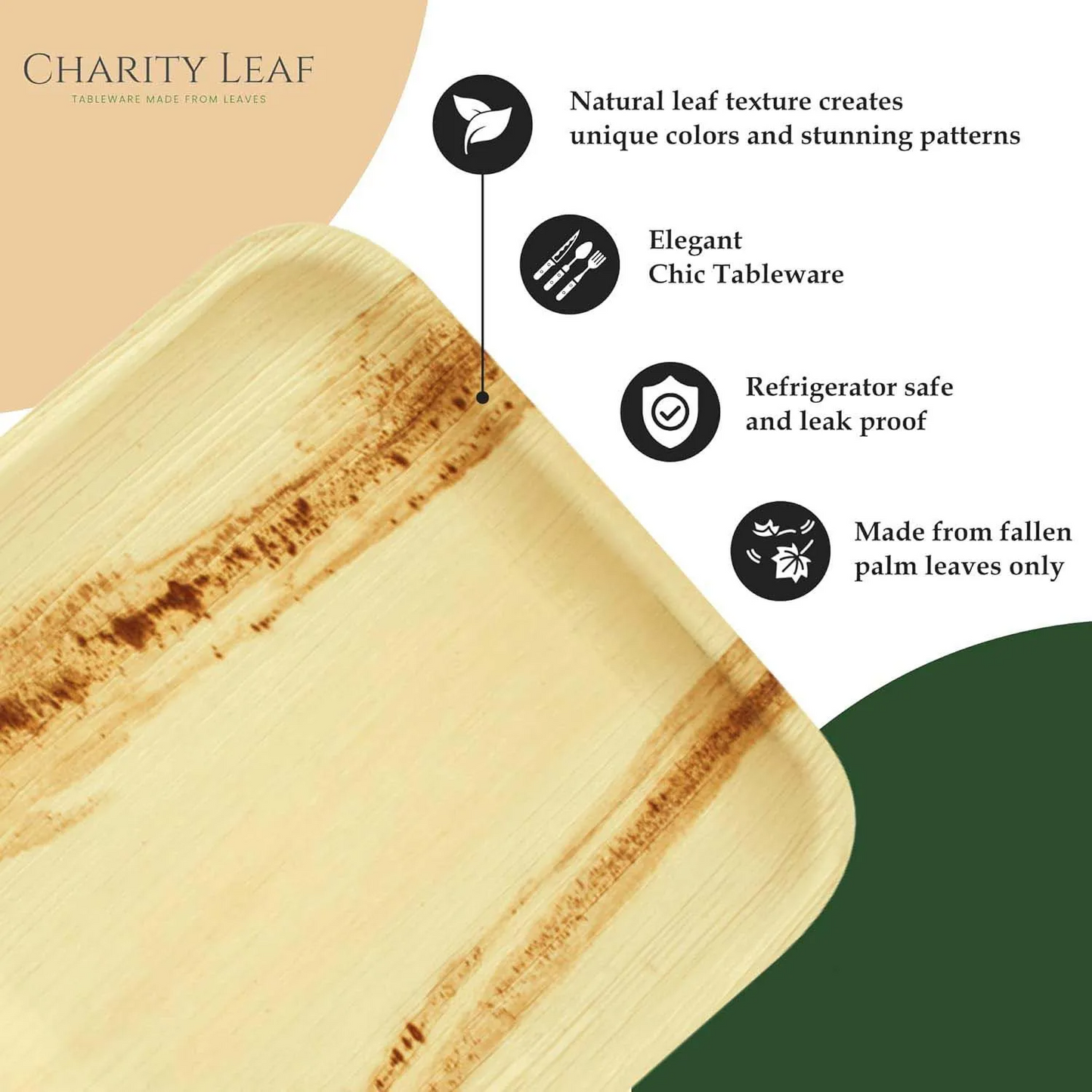 Square Palm Leaf Plates – Eco-Friendly Disposable Dinnerware