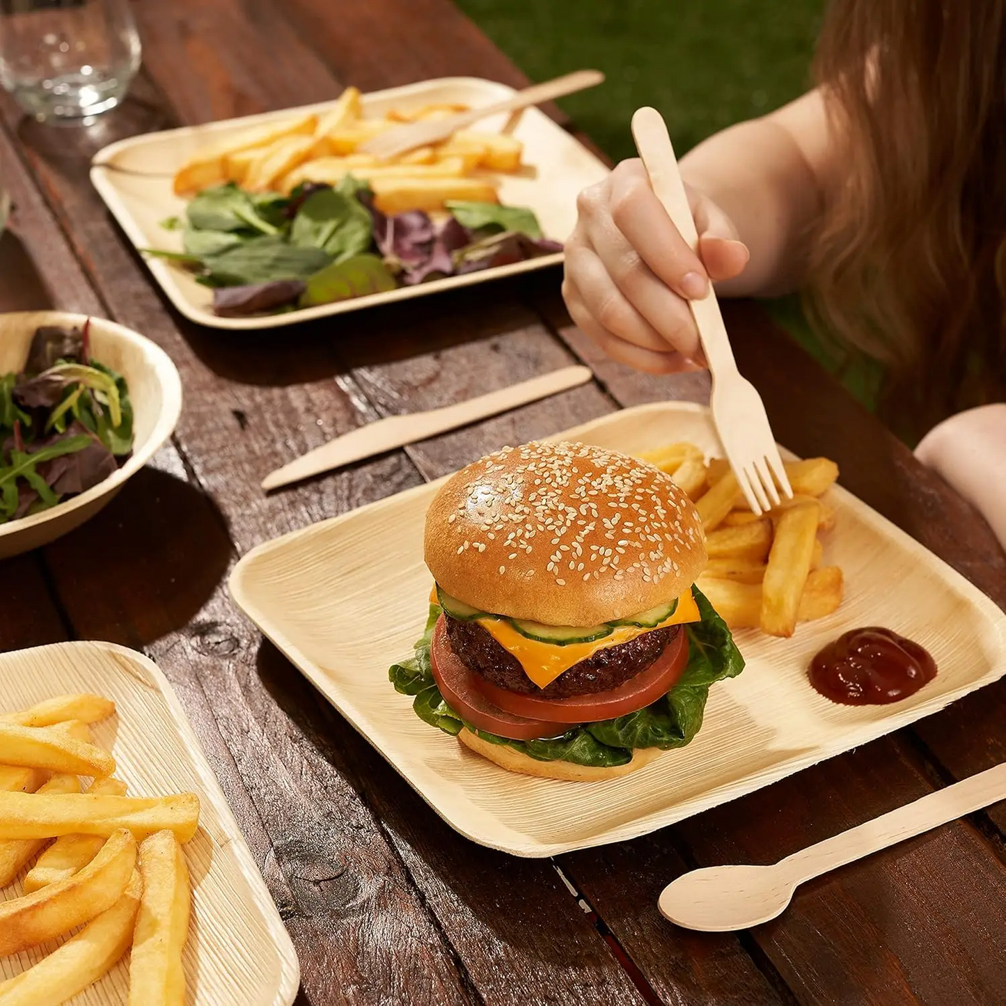 Square Palm Leaf Plates – Eco-Friendly Disposable Dinnerware