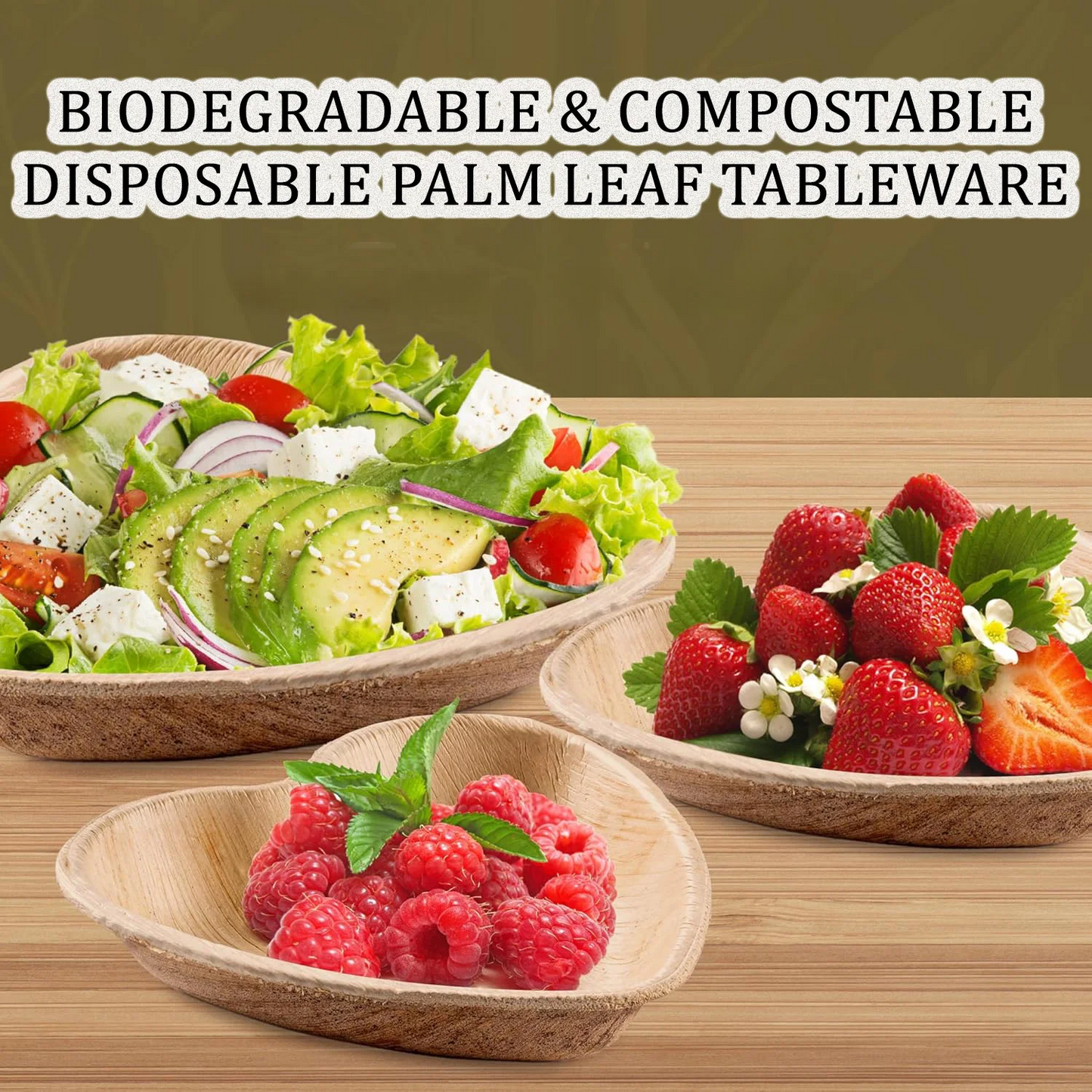 Heart-Shaped Palm Leaf Plates – Eco-Friendly Disposable Dinnerware