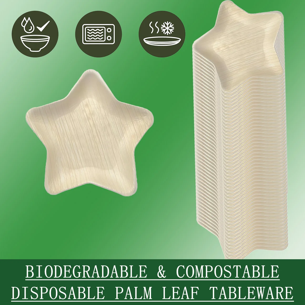 Star-Shaped Palm Leaf Plates – Biodegradable Eco-Friendly Dinnerware