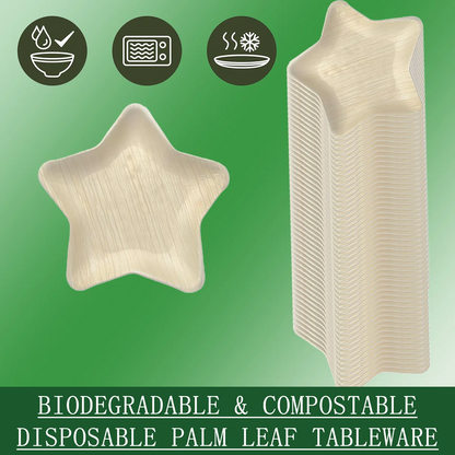 Star-Shaped Palm Leaf Plates – Biodegradable Eco-Friendly Dinnerware