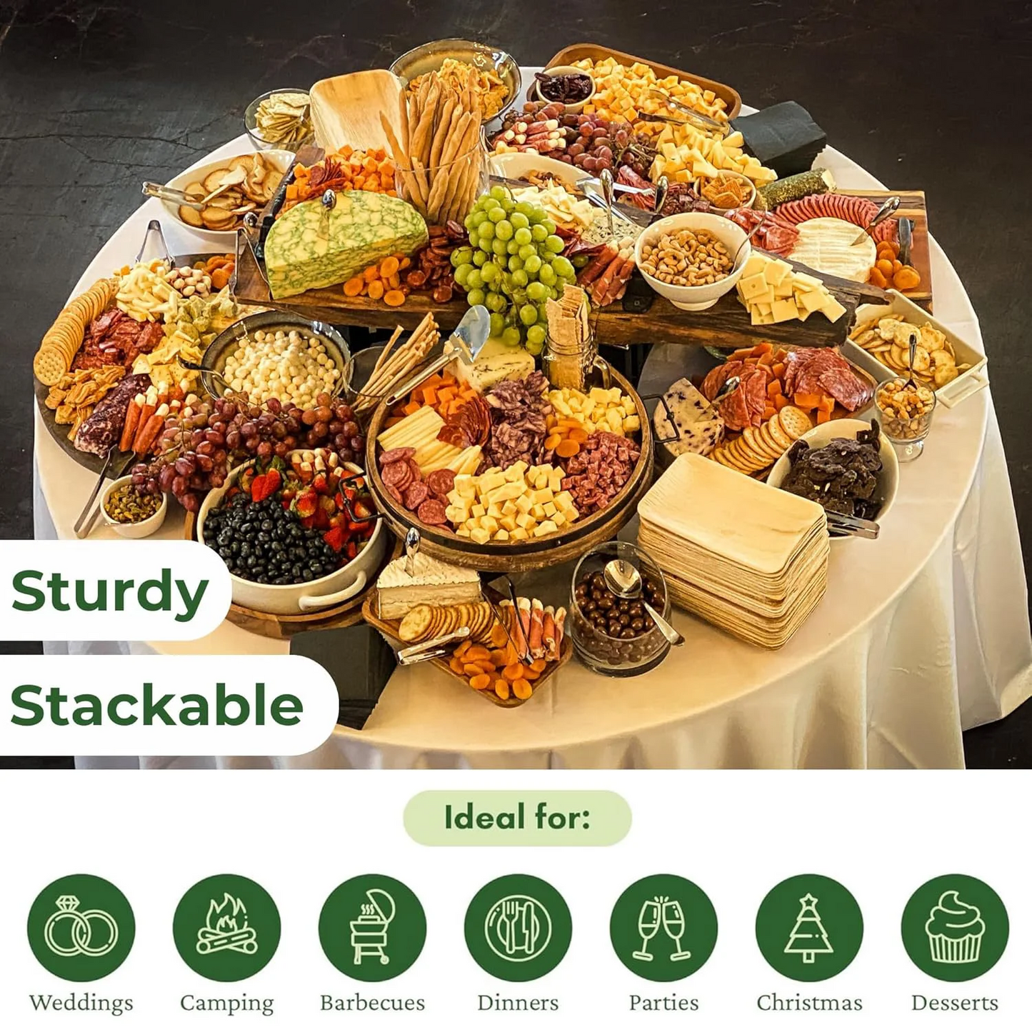 Square Palm Leaf Plates – Eco-Friendly Disposable Dinnerware