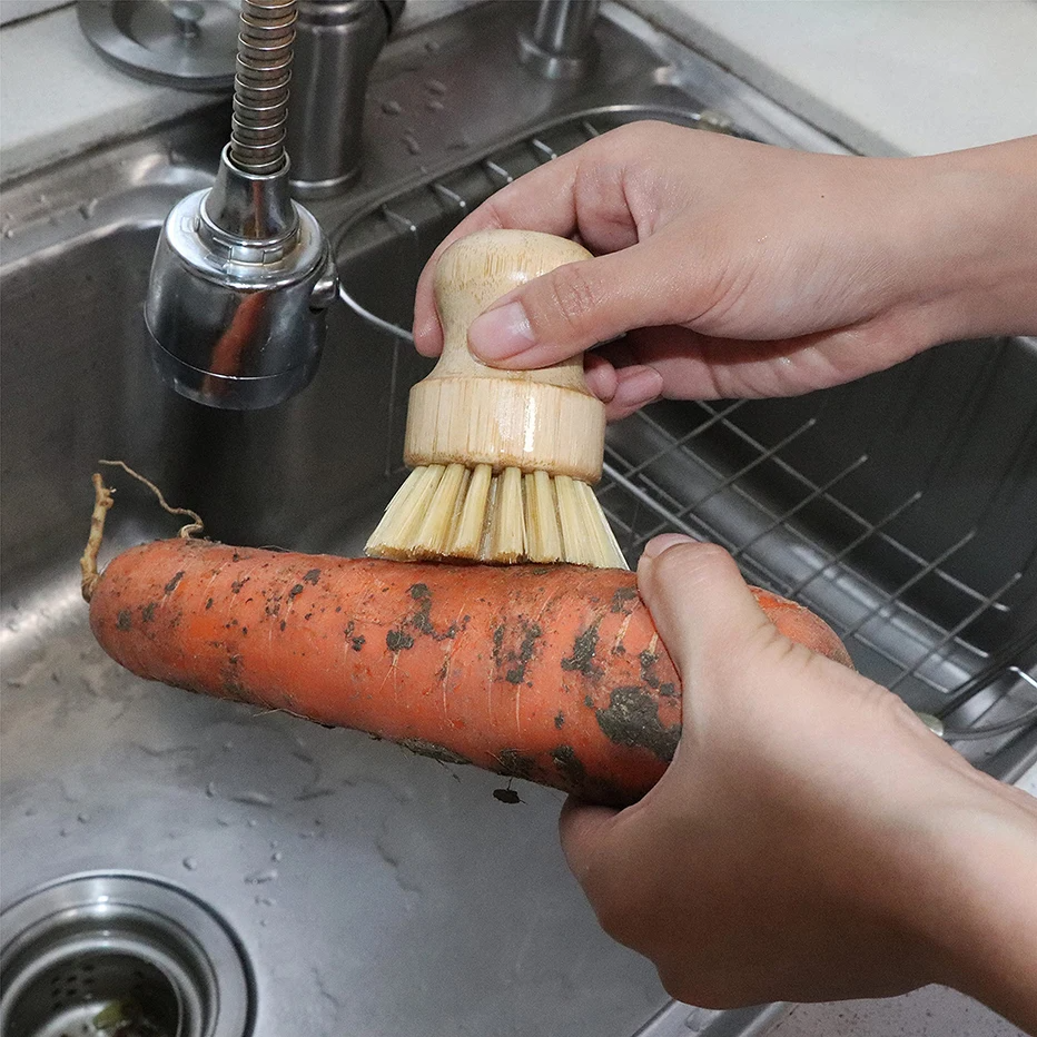 Bamboo Dish Brush – Eco-Friendly, Durable, Non-Scratch Scrubber for Dishes & Pans