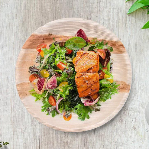 Disposable Round Palm Leaf Plates – Eco-Friendly Biodegradable Dinnerware