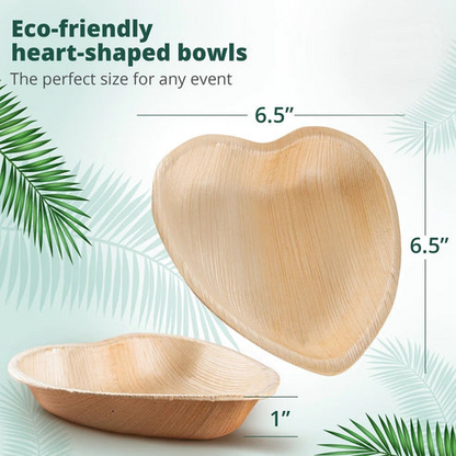 Heart-Shaped Palm Leaf Plates – Eco-Friendly Disposable Dinnerware
